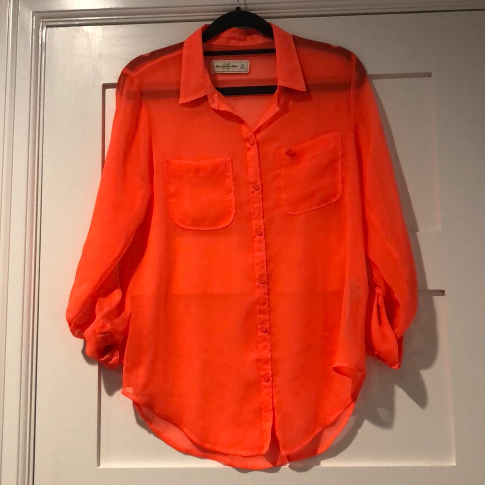 Sheer orange shirt